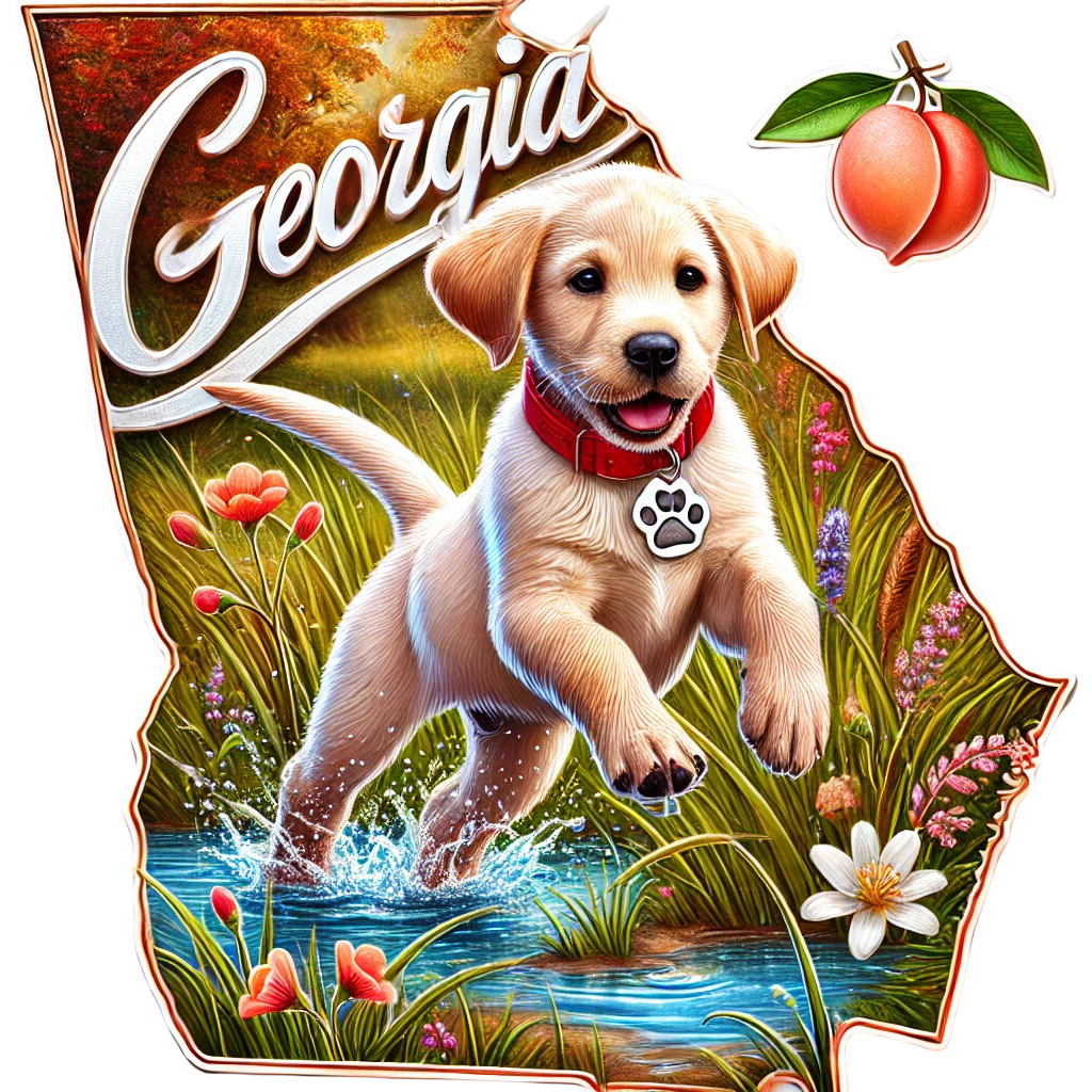 Georgia Peach Puppy Tee Shirt
