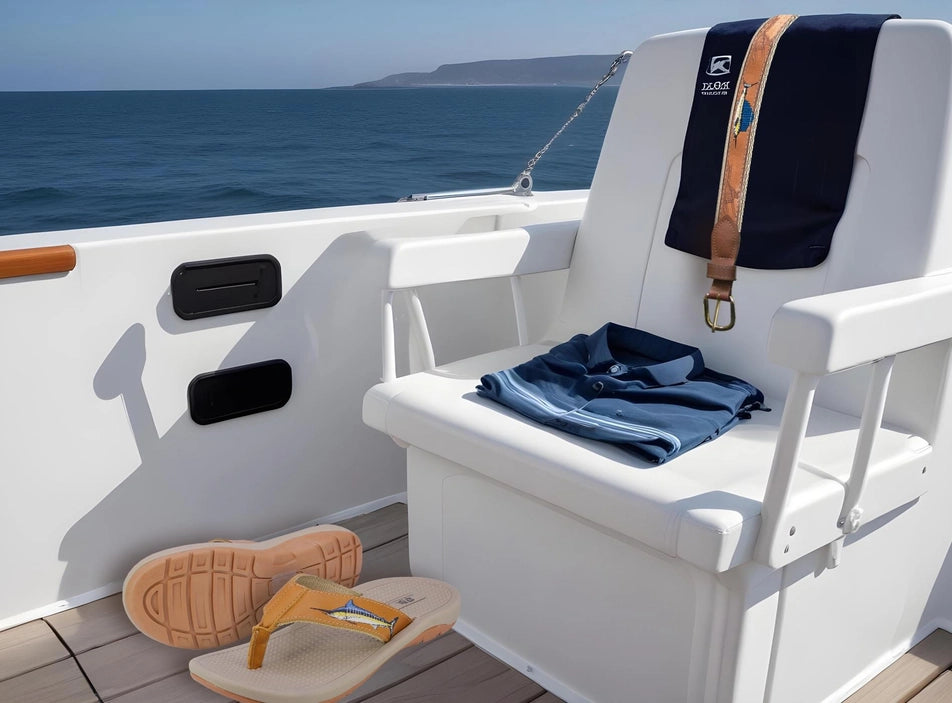 Marlin Embroidered Nubuck Tan Leather Belt