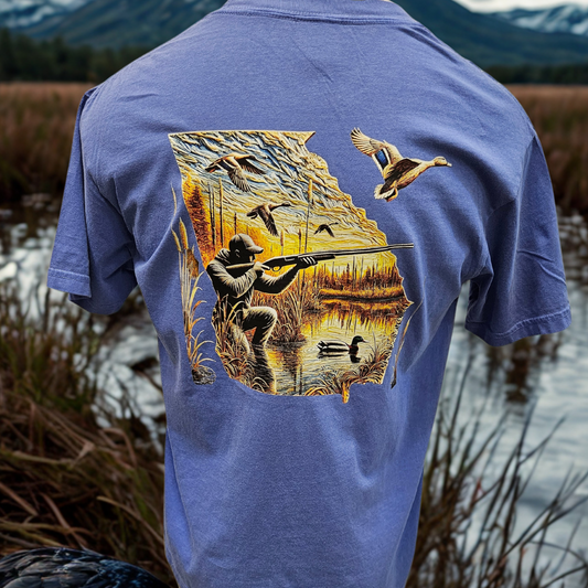 Georgia Duck Hunter Tee Shirt Blue