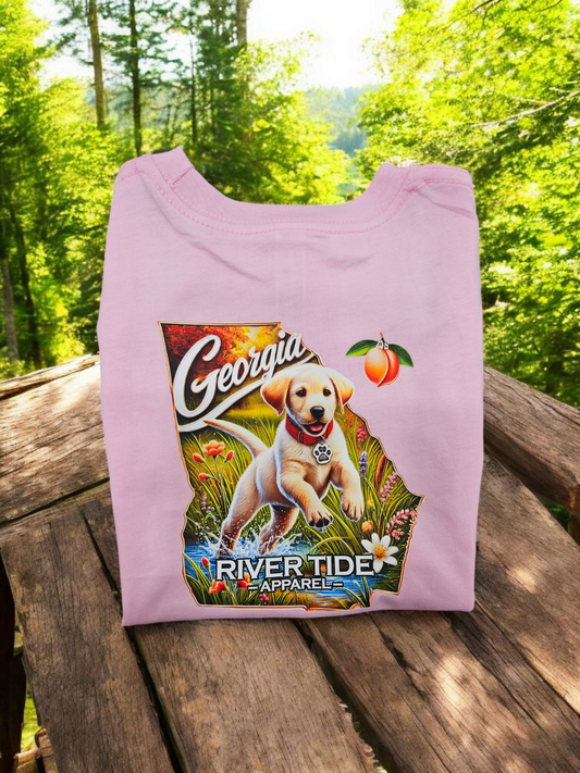 Georgia Peach Puppy Tee Shirt