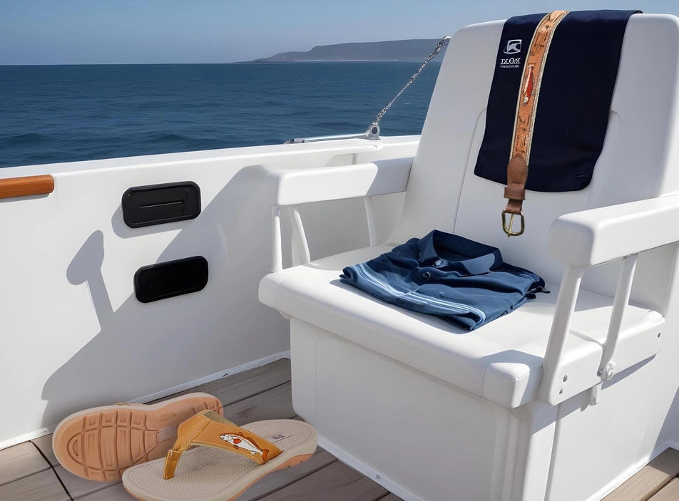 Redfish Embroidered Nubuck Tan Leather Belt