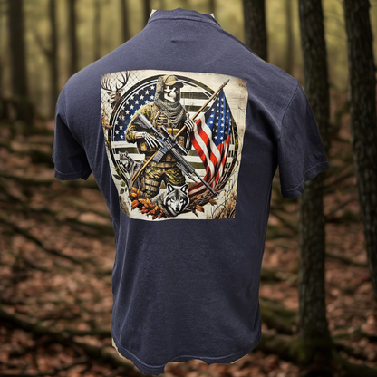 Skeleton Hunter with Wolf Tee Shirt