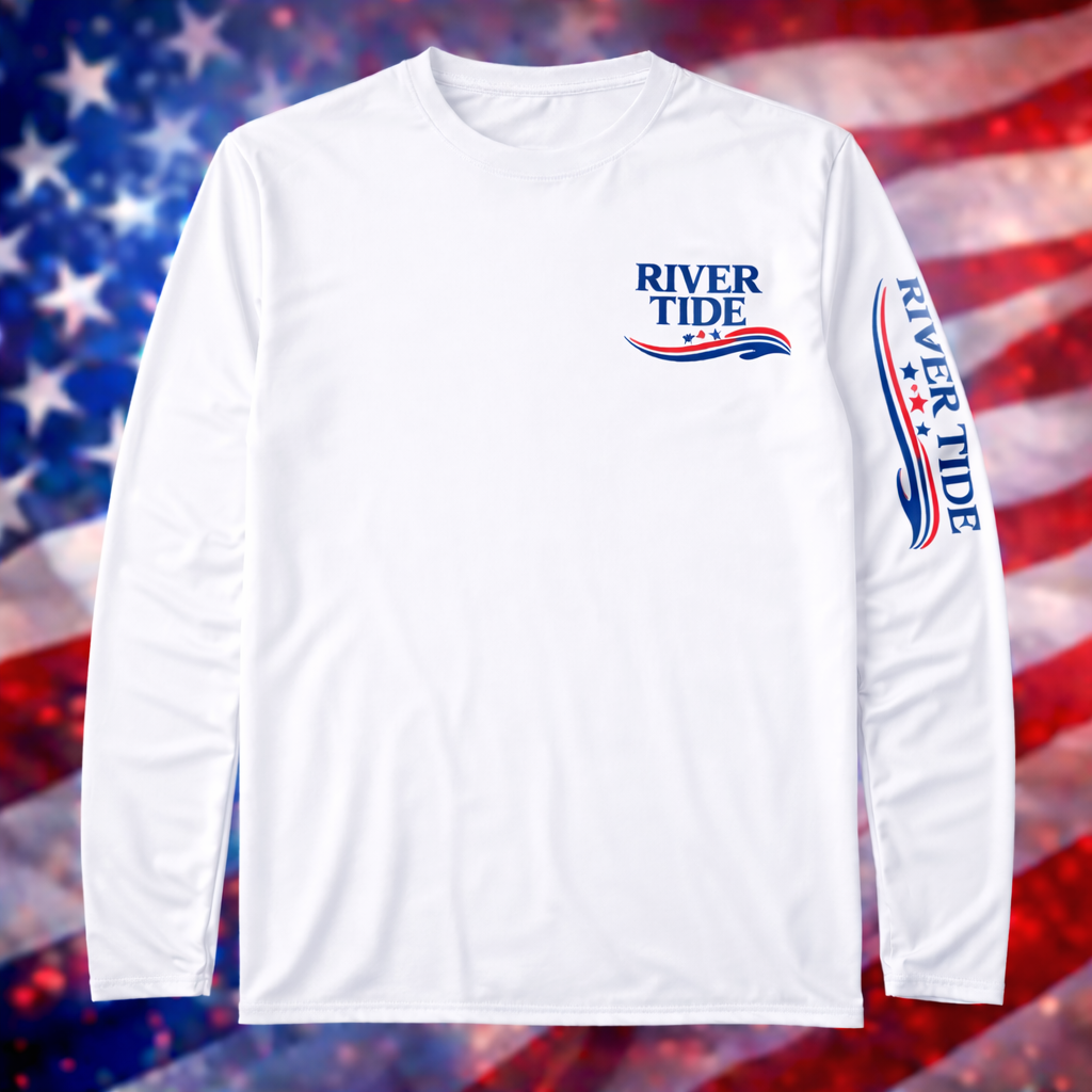 Patriotic Marlin America 250 Long Sleeve Performance Shirt