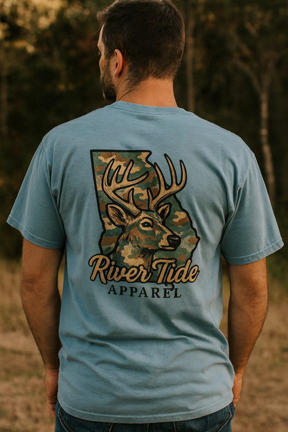 Georgia Vintage Camo Buck Tee Shirt