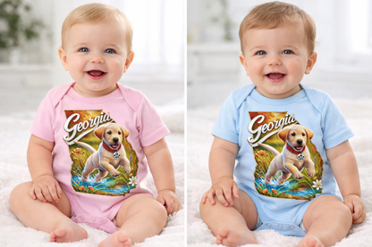 Georgia Peach Puppy Onesie