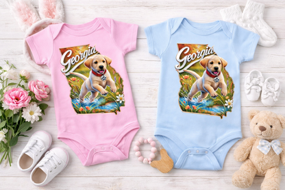 Georgia Peach Puppy Onesie