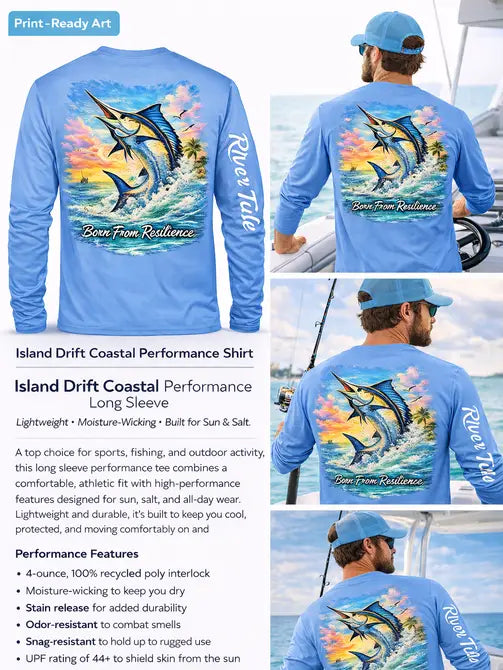 Island Drift Coastal Long Sleeve Performance Shirt