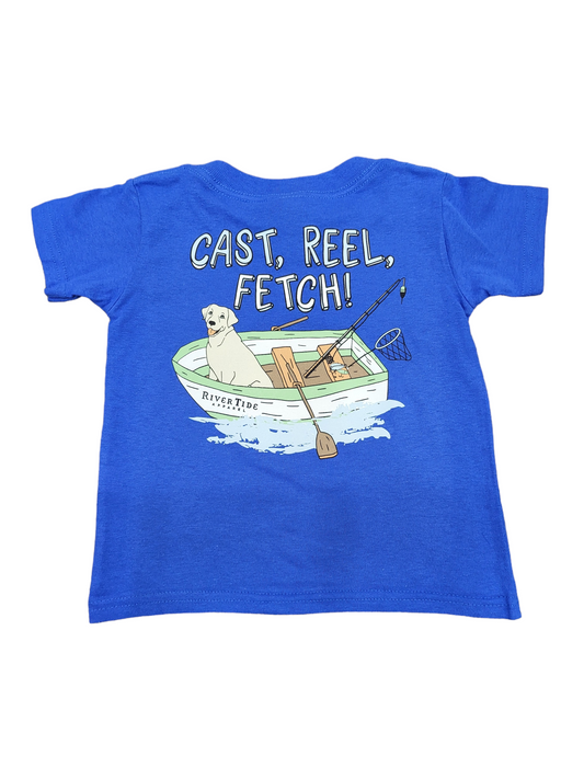 Cast, Reel, Fetch Tee Shirt (Blue)