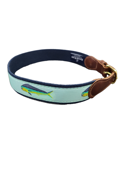 Green Mahi on Navy Ribbon Belt