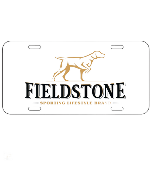 Fieldstone License Plate White