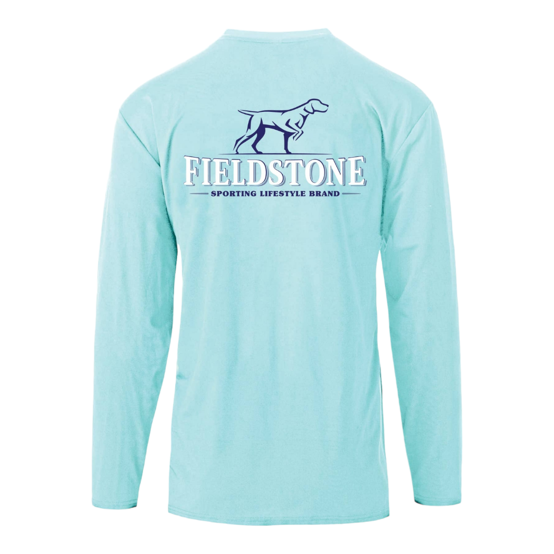 Fieldstone Performance Logo Tee LS Blue