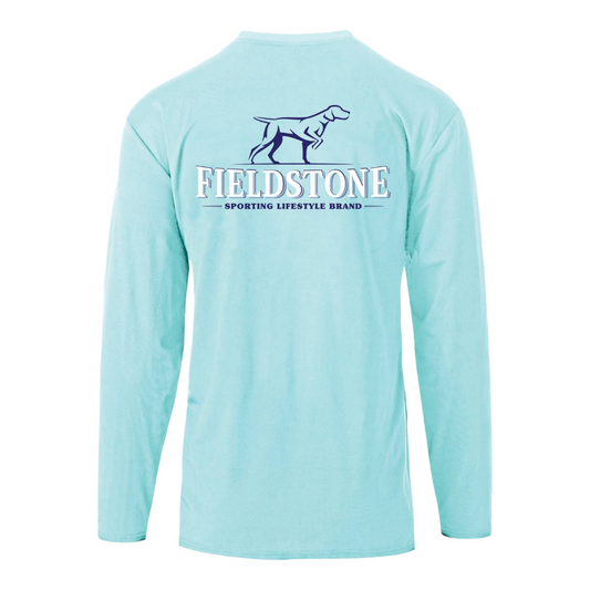 Fieldstone Performance Logo Tee LS Blue