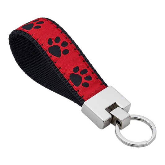 Red & Black Paw Key Ring