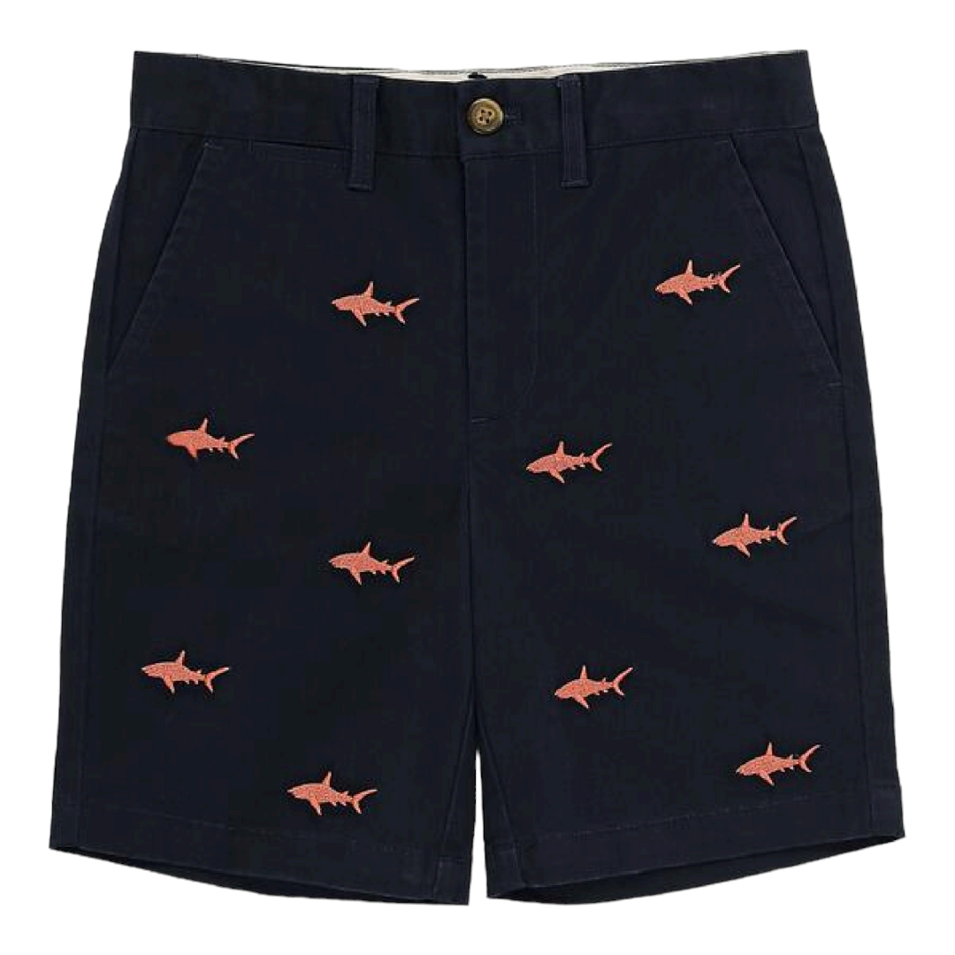 Pedal Navy Chino Embroidered Shark