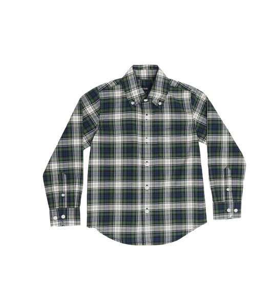 Hunter Green Plaid Button Down Shirt