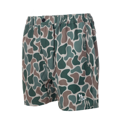 Roost Shorts Waterfowl Camo Button