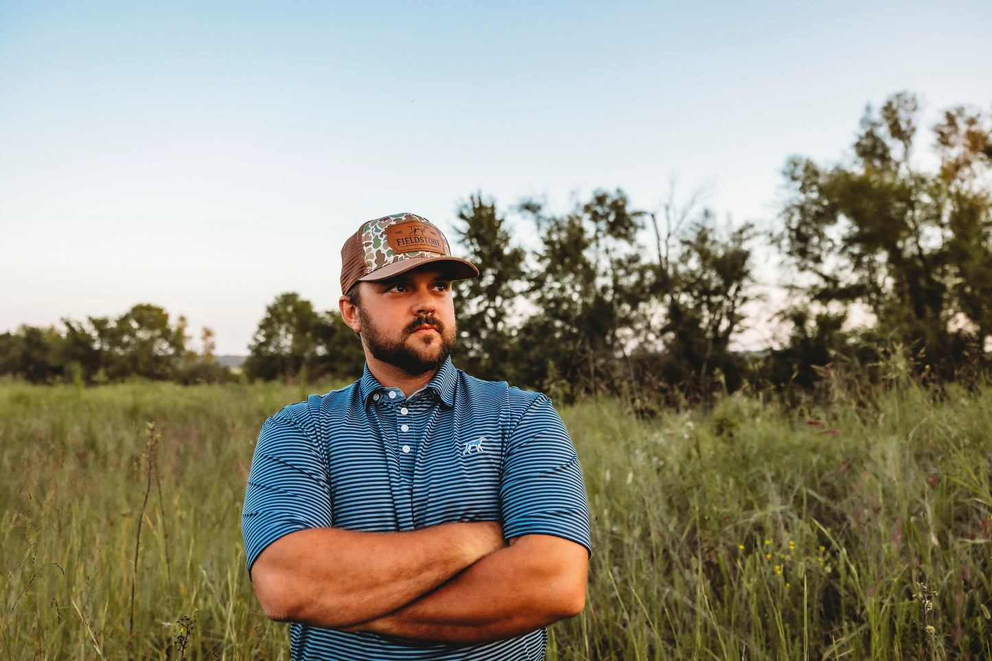 Roost Performance Polo Solid Stone Blue