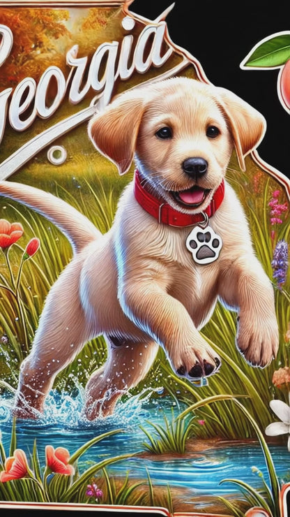 Georgia Peach Puppy Tee Shirt