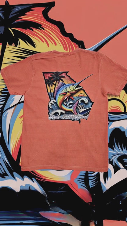 Georgia Marlin Tee Shirt Bright Salmon