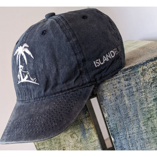 Island Bum Vintage Distressed Ball Cap Navy